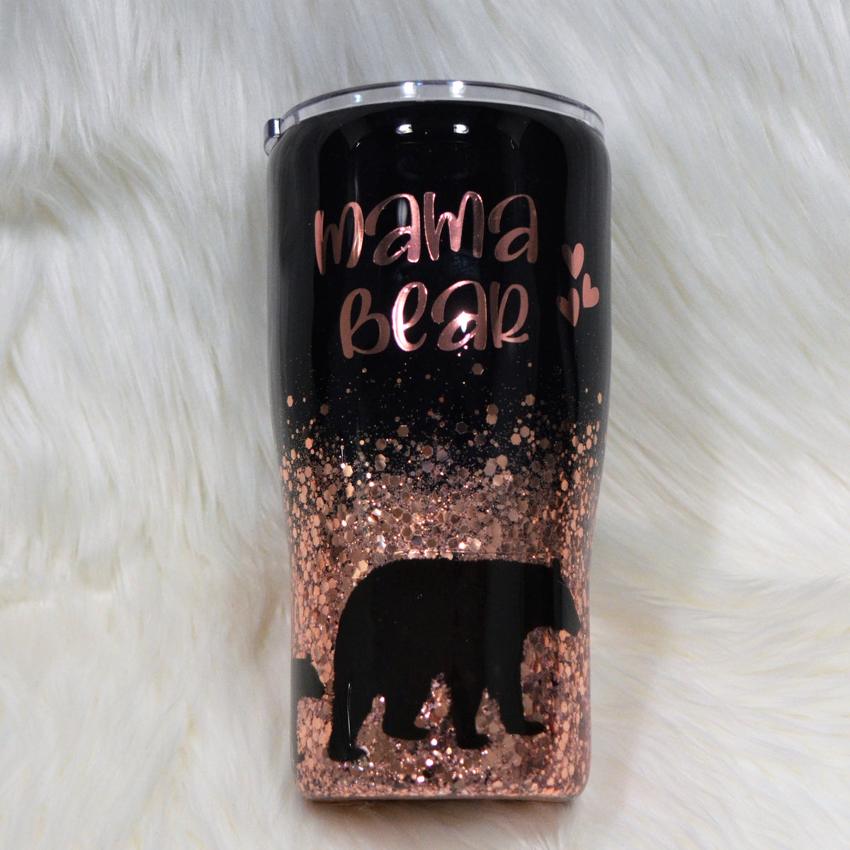 Mama Bear Tumbler//glitter Dipped, Wood Grain Tumbler With Decal//mama Bear  Glittery Tumbler//wood Grain Alcohol Ink Yeti//custom Tumblers 