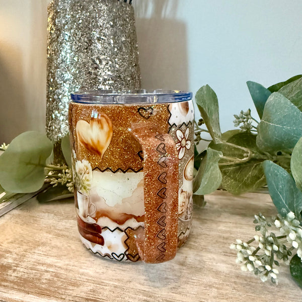 Coffee & Treats Patchwork Tumbler - 12oz mug instock