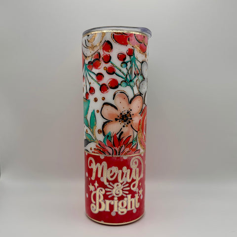 Merry and Bright Tumbler - 20oz In Stock