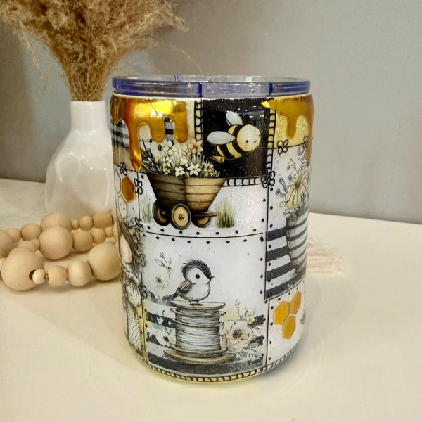 Garden Whimsy Patchwork Tumbler - 16oz mug In Stock