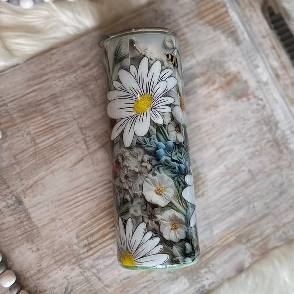 Daisies & Wildflowers Tumbler - 20 oz In Stock