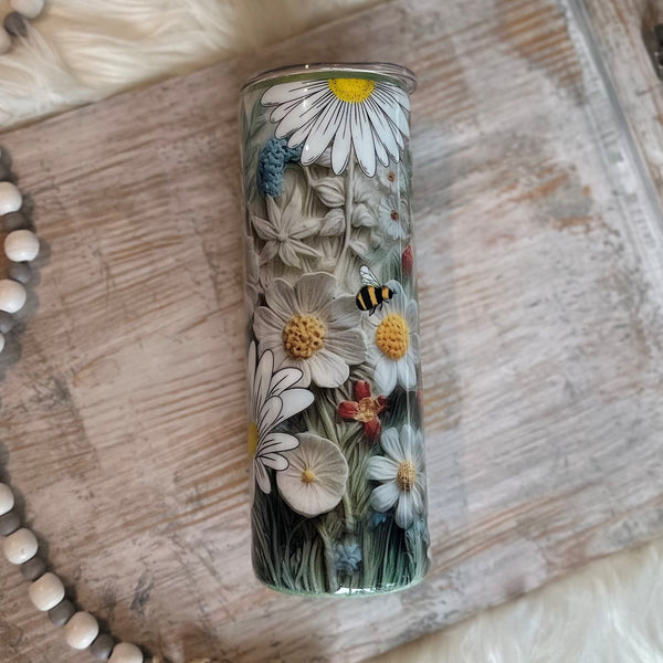 Daisies & Wildflowers Tumbler - 20 oz In Stock