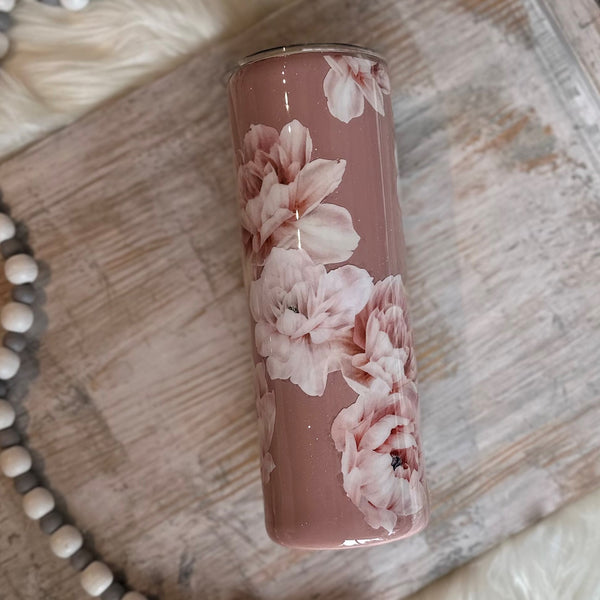 Vintage Peonies Tumbler - 20 oz In Stock