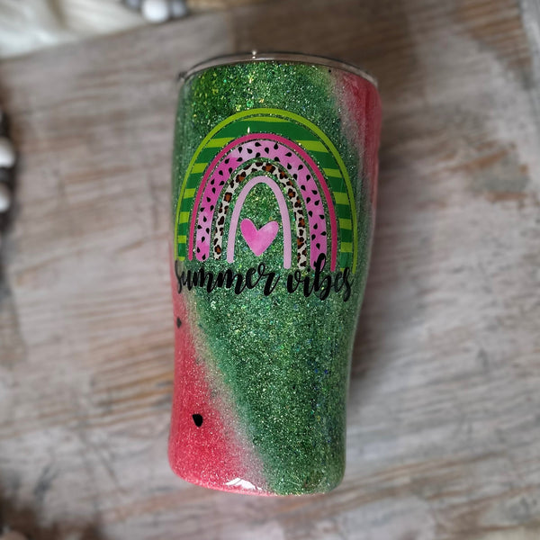 Summer Vibes Watermelon Tumbler - 20 oz In Stock