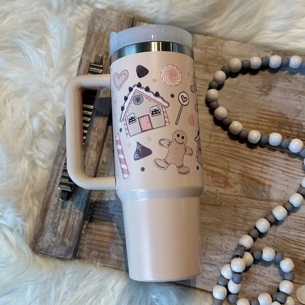 Travel Mug with Handle - 30 oz (Multiple Designs & Colors) In Stock