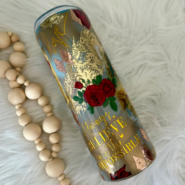 Beauty and Beast Tumbler - 20oz in stock
