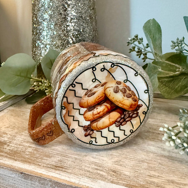 Coffee & Treats Patchwork Tumbler - 12oz mug instock