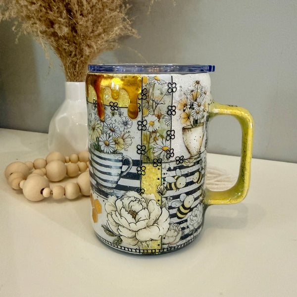 Garden Whimsy Patchwork Tumbler - 16oz mug In Stock