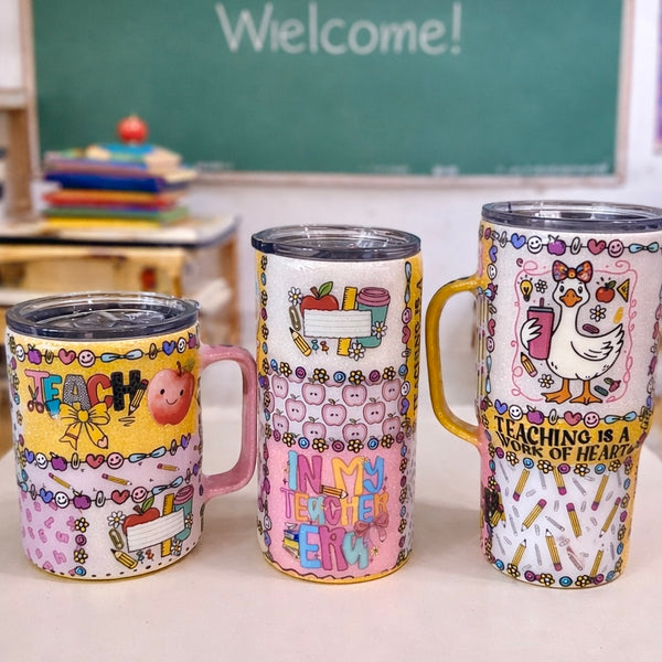 Teacher Patchwork Tumblers (multiple styles) - In stock