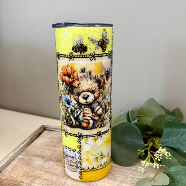 Bear and Bees Patchwork Tumbler - 20oz In stock