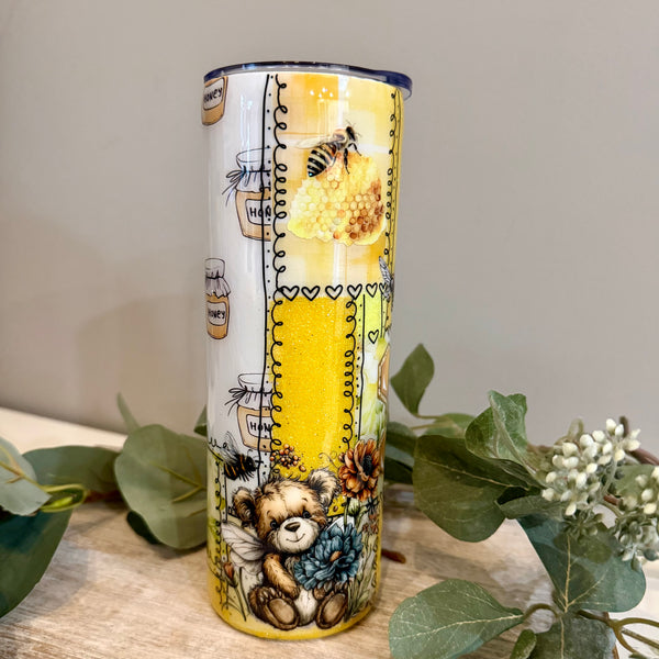 Bear and Bees Patchwork Tumbler - 20oz In stock