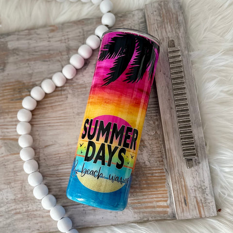 Summer Days & Beach Waves Tumbler - 20 oz In Stock