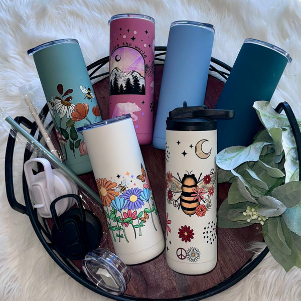 *Matte soft touch Tumblers (multiple styles) - 20 oz In Stock