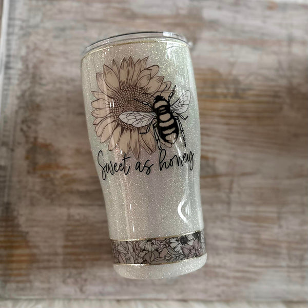 Sweet as Honey Floral Split Tumbler - 20 oz In Stock