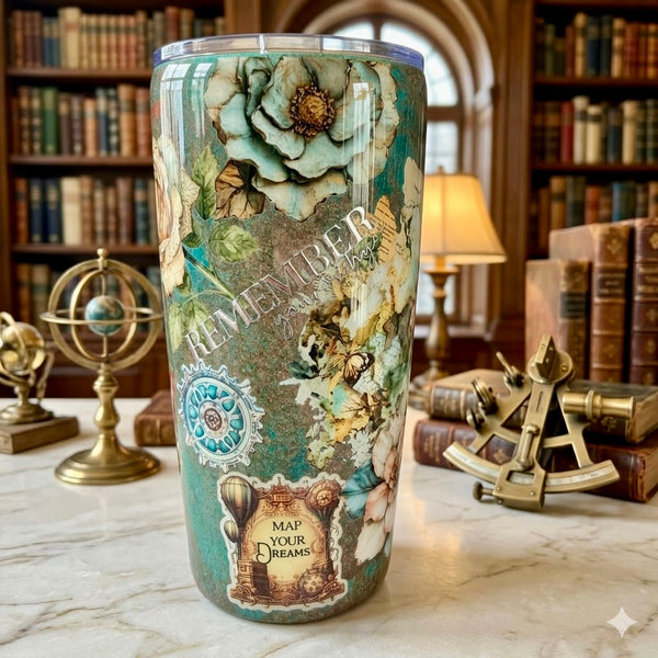 Patina Steampunk Tumbler - 20oz In Stock