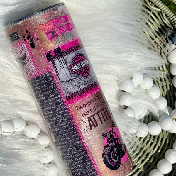 Motorcycle Pink Tumbler - 20oz in stock