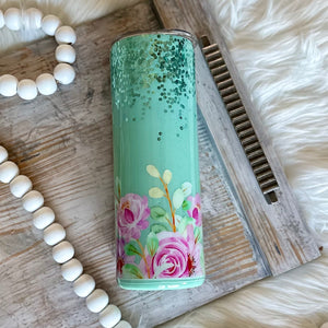 *Mint To Be Tumbler (Two Floral Options) - 20 oz In Stock