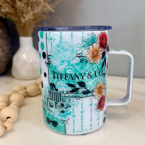 Tiffany Inspired Tumbler - 16oz Mug In Stock