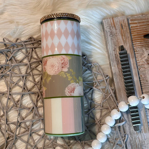 Boho Tones Diamonds and Floral Tumbler - 20oz In Stock