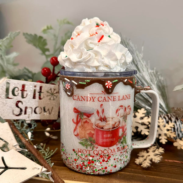 Hot Chocolate Mug/Removeable Faux Whipped Topper - multiple decals (In Stock)