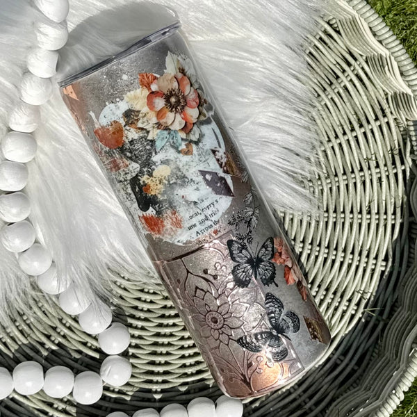 Butterflies & Lace Tumbler - 20oz in stock