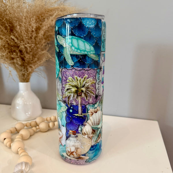 Mermaid Kisses Patchwork Tumbler - 30oz In stock