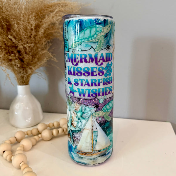 Mermaid Kisses Patchwork Tumbler - 30oz In stock