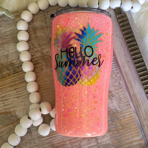 Hello Summer Pineapples Tumbler - 20 oz In Stock