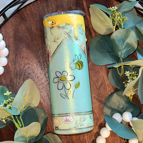 Whimsical Bees Tumbler - 20 oz In Stock