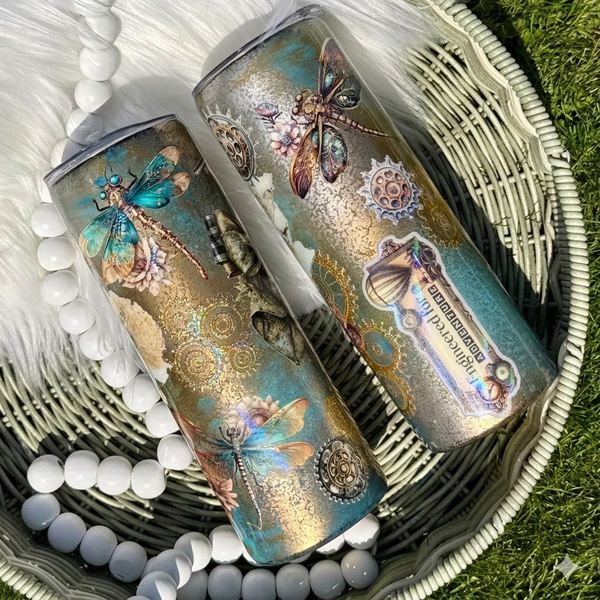 Steampunk Tumbler - 20 oz in stock