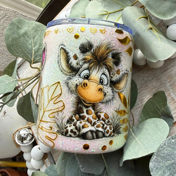 Giraffes Patchwork Tumbler - 12oz mug In Stock