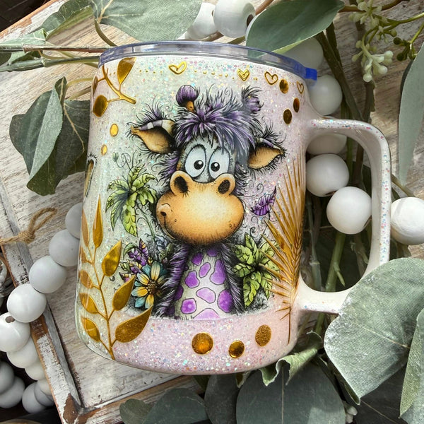 Giraffes Patchwork Tumbler - 12oz mug In Stock