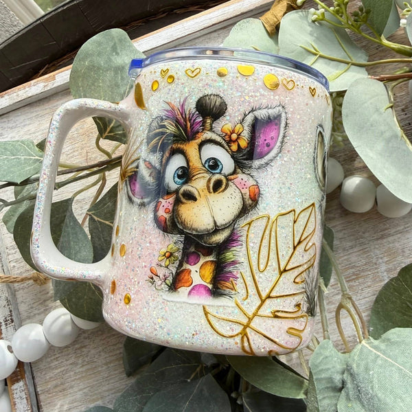 Giraffes Patchwork Tumbler - 12oz mug In Stock