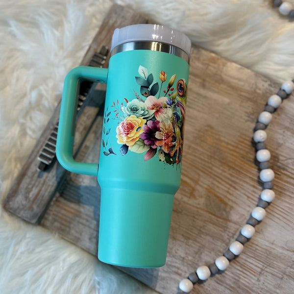 Travel Mug with Handle - 30 oz (Multiple Designs & Colors) In Stock