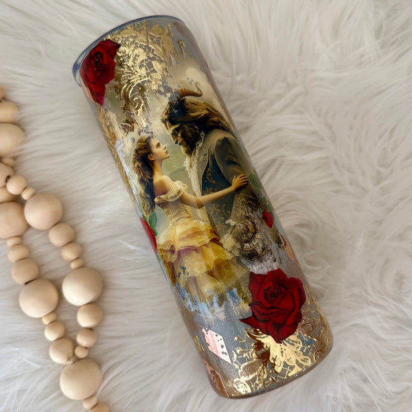 Beauty and Beast Tumbler - 20oz in stock