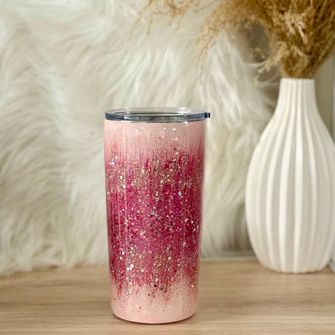 Pink Glitter Burst 1 Tumbler - 20oz In Stock