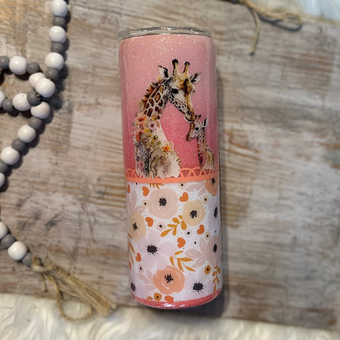 Giraffe Mama & Baby Tumbler - 20 oz In Stock