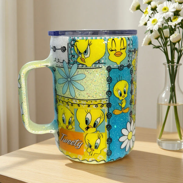 Tweety Patchwork Tumbler - 16oz mug In Stock