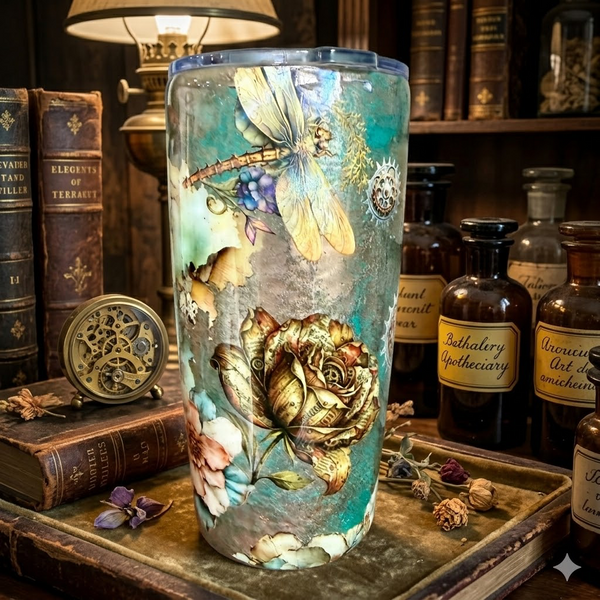 Patina Steampunk Tumbler - 20oz In Stock