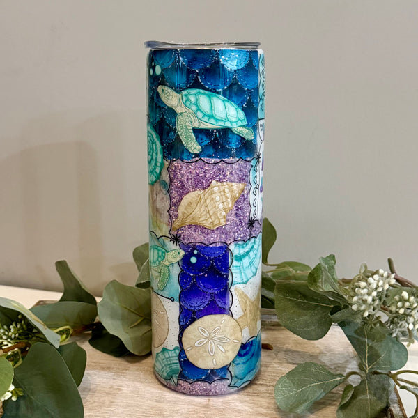 Mermaid Kisses Patchwork Tumbler - 30oz In stock