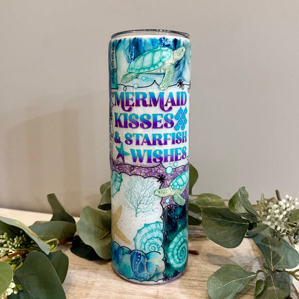 Mermaid Kisses Patchwork Tumbler - 30oz In stock