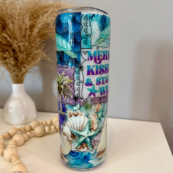 Mermaid Kisses Patchwork Tumbler - 30oz In stock