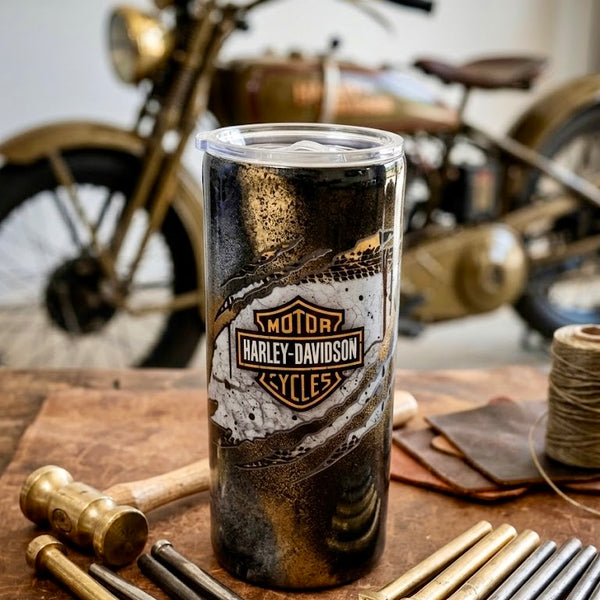 H D Motorcycle Tumbler - 22oz in stock
