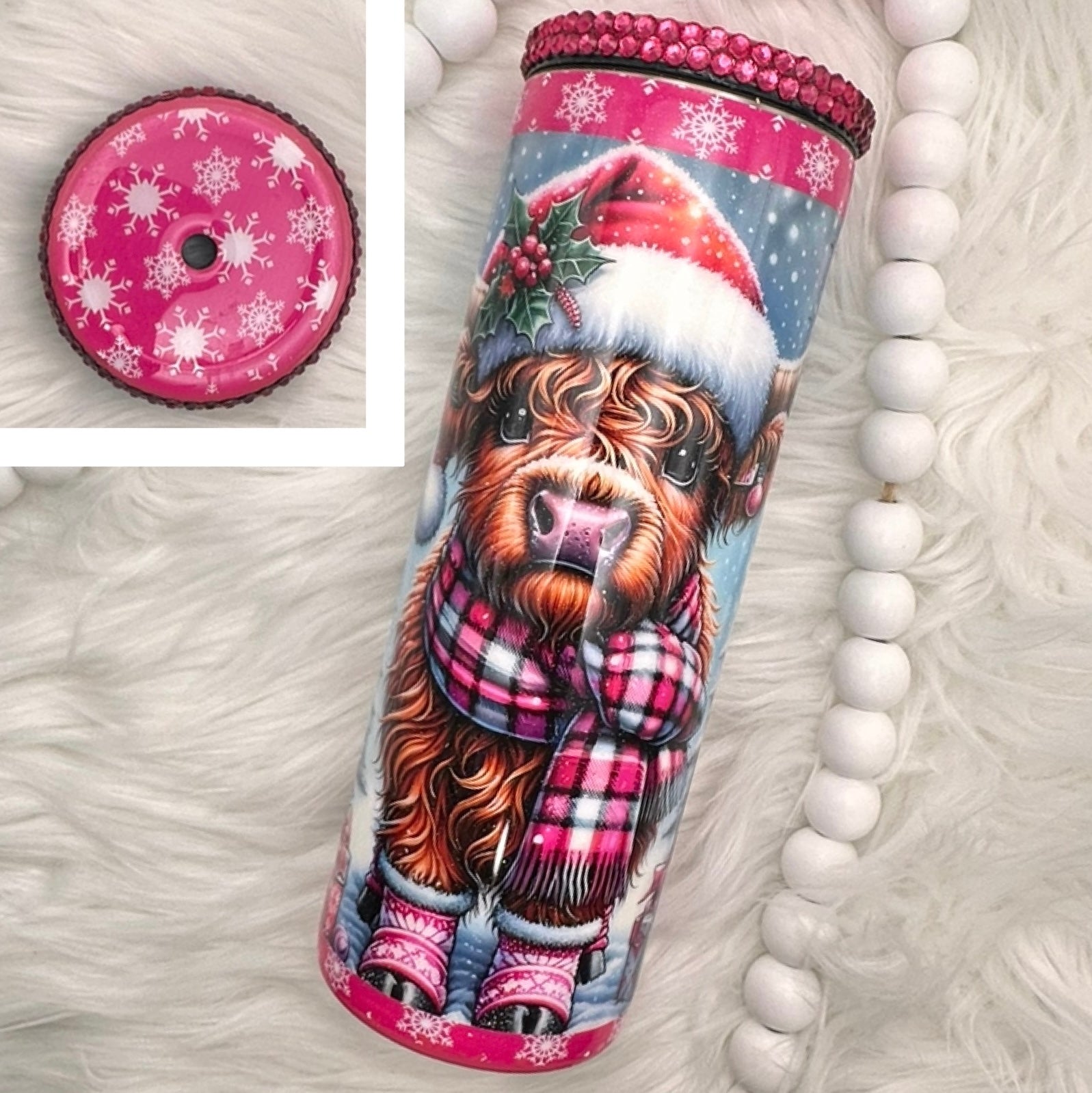 Winter Highland Cow Tumbler - 20oz In Stock