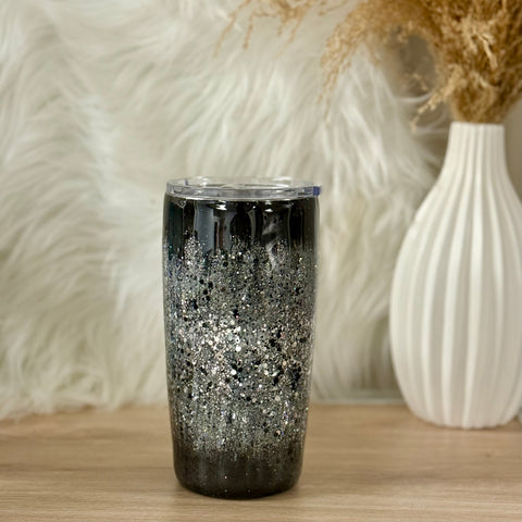 Black Glitter Burst Tumbler - 20oz In Stock