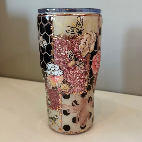 Polka Dot Bees Tumbler - 20oz in stock