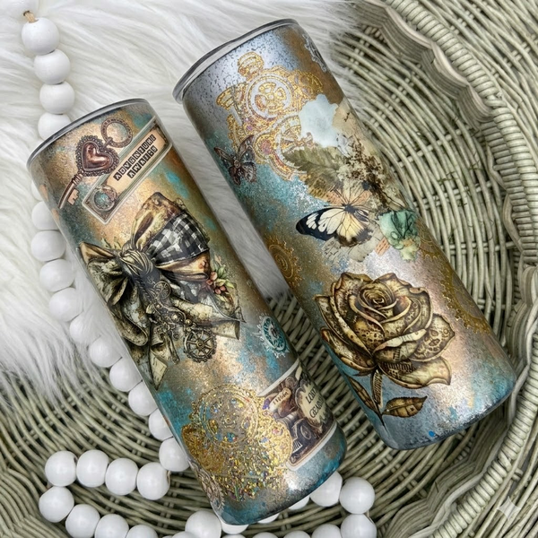 Steampunk Tumbler - 20 oz in stock