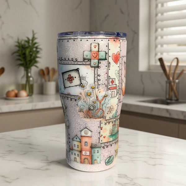 Nurse Patchwork Tumbler - 20oz In Stock
