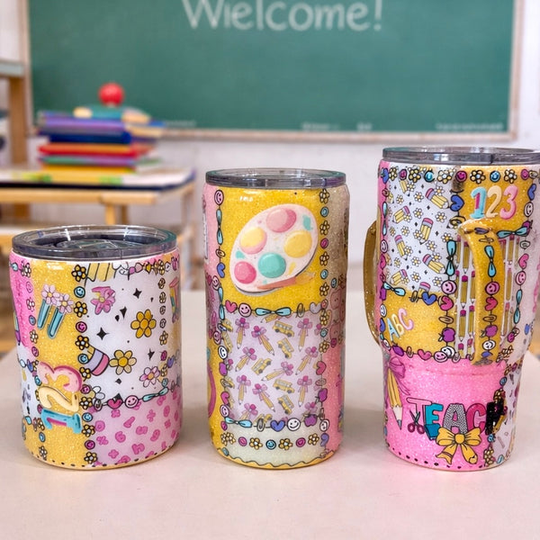 Teacher Patchwork Tumblers (multiple styles) - In stock