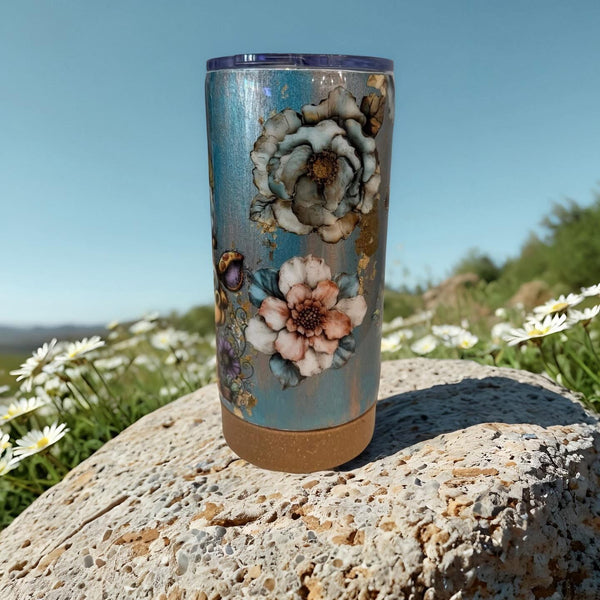 Giraffes Tumbler with removeable cork bottom - 17 oz In Stock